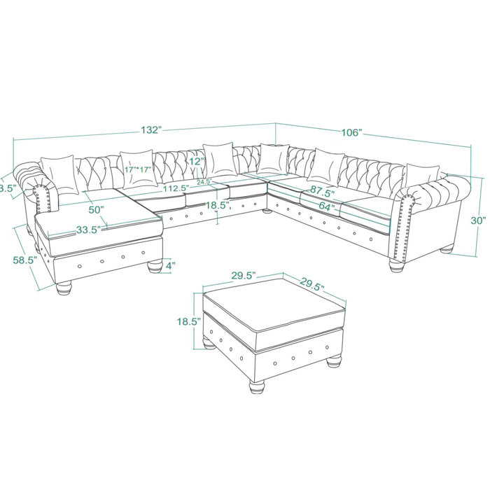 Red Barrel Studio® 9 Piece Upholstered Sectional & Reviews Wayfair